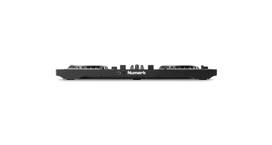 NUMARK Mixtrack Platinum FX Controlador DJ de 4 decks con Interface de Audio, Ruedas con Display y Pads de Efectos