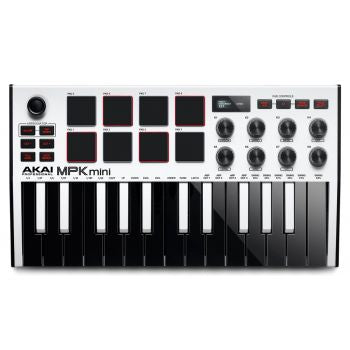 AKAI MPK MINI MK3 White Teclado Controlador Midi con Software MPC Beats