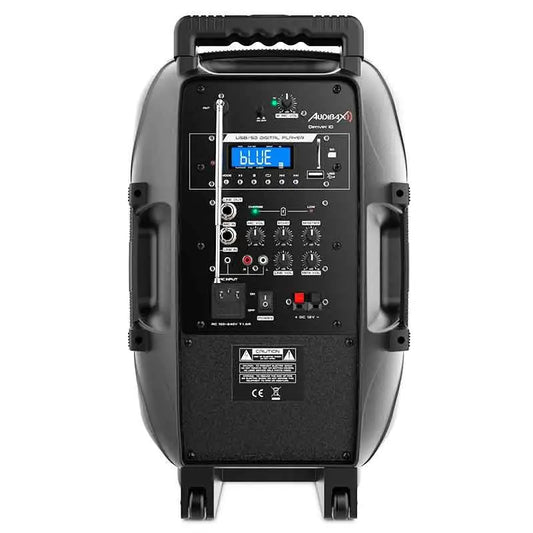 Audibax Denver 10 Altavoz Activo PA 10 con Batería Ruedas + 1 Micro Inalámbrico M - Altavoces Amplificados