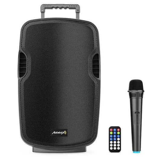 Audibax Denver 10 Altavoz Activo PA 10 con Batería Ruedas + 1 Micro Inalámbrico M - Altavoces Amplificados