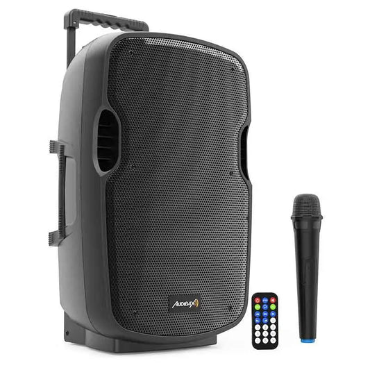 Audibax Denver 10 Altavoz Activo PA 10 con Batería Ruedas + 1 Micro Inalámbrico M - Altavoces Amplificados