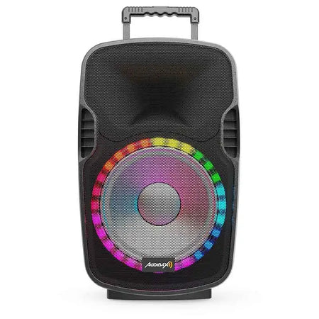 Audibax Denver 15 Malibu Altavoz Activo PA 15’’ PA con Batería y Efectos LED + 2 Micros + Mando - Altavoces Amplificados
