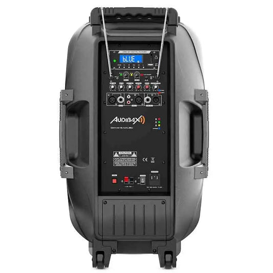 Audibax Denver 15 Malibu Altavoz Activo PA 15’’ PA con Batería y Efectos LED + 2 Micros + Mando - Altavoces Amplificados