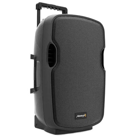 Audibax DENVER Combo PORT15 VHF Altavoz Trolley con ruedas PA Portátil 15’’ 250W con batería y 2 Micros
