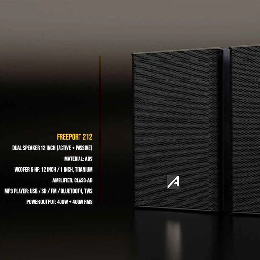 Audibax Freeport 212 Set 2 Altavoces 12 Bluetooth 400w + 400w - Altavoces Amplificados