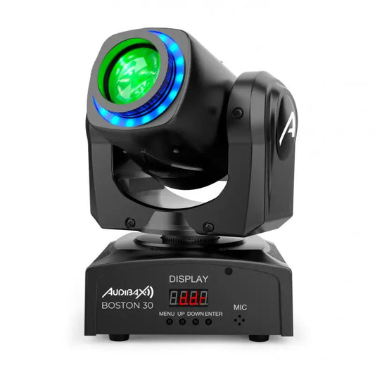 Audibax Kit 2 Boston 30 Ring + Flightcase Cabezas Móviles Spot 30w Anillo LED +
