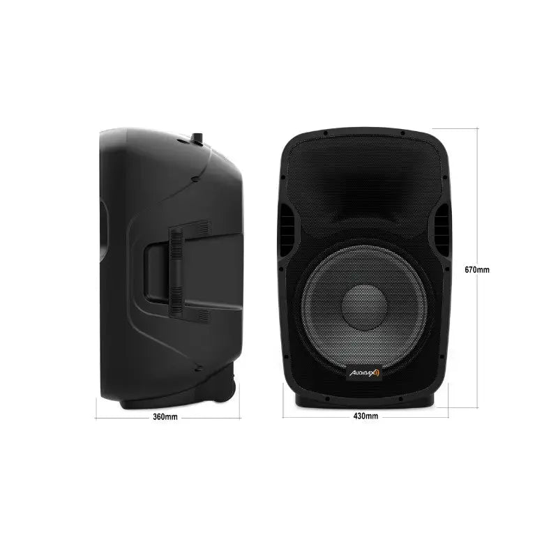 Audibax Party 15 Altavoz Activo Profesional 15’’ 600W Pico Bluetooth + Soporte + Cable + Micro - Altavoces Amplificados