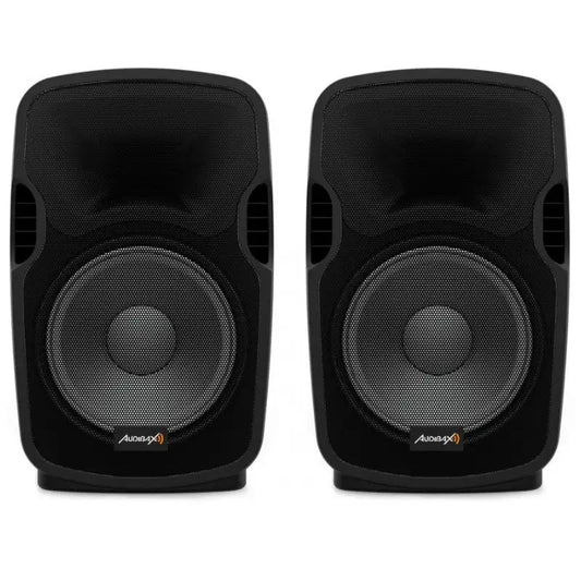 Audibax Party 212 Led Set 2 Altavoces 12 PRO1000W Pico + Soportes + Cableado + Micro - Altavoces Amplificados