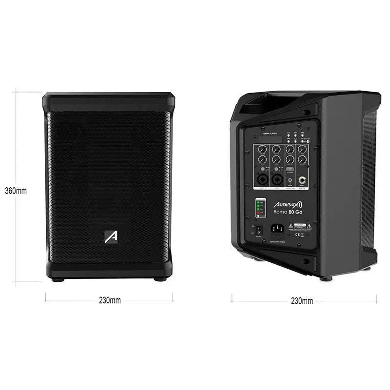 Audibax Roma 80 Go Sistema PA Portátil Bluetoothcon Batería Recargable 65’’ 80W - Altavoces Amplificados