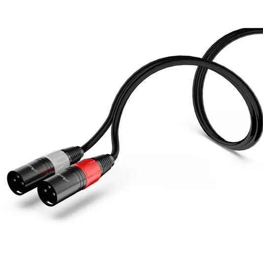 Audibax Silver Black Cable 2 x XLR Macho a 2 x RCA1,5 Metros