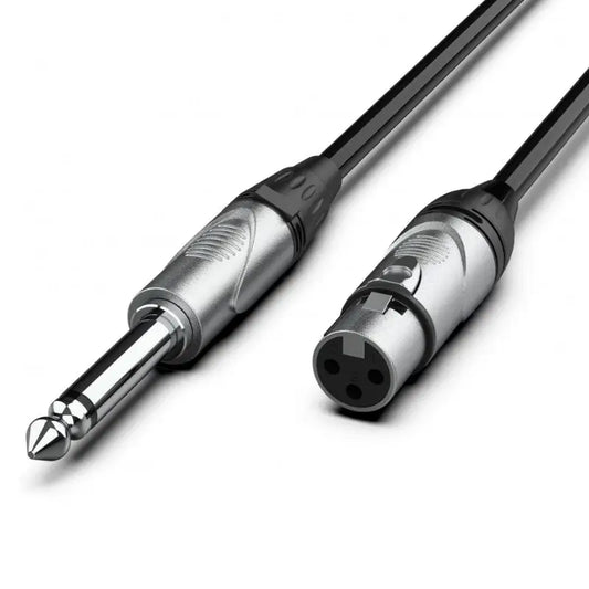 Audibax Silver Cable XLR Hembra a Jack Mono 3Metros Negro