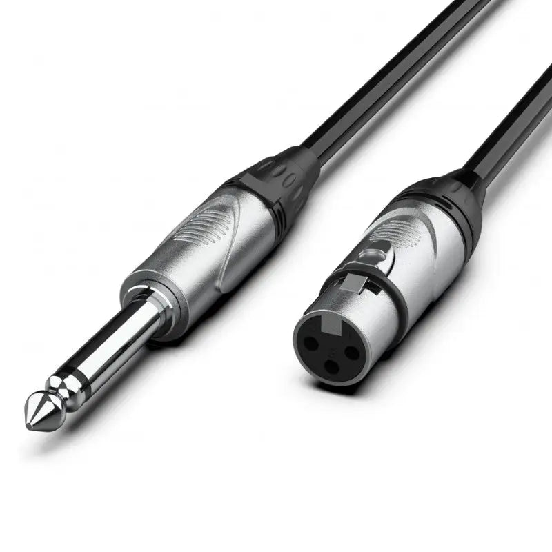 Audibax Silver Cable XLR Hembra a Jack Mono 3Metros Negro