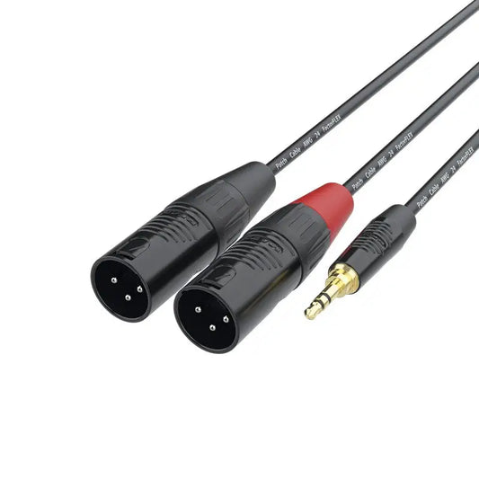 FactorFLEX Cable señal 1,5 m 2 XLR macho 3 PIN a 1mini jack estereo conectores REAN