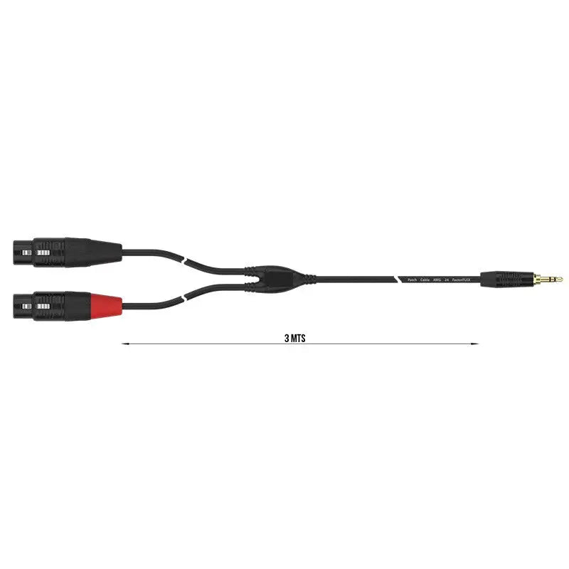 FactorFLEX Cable señal 3 m 2 XLR hembra 3 PIN a 1 minijack estereo conectores REAN