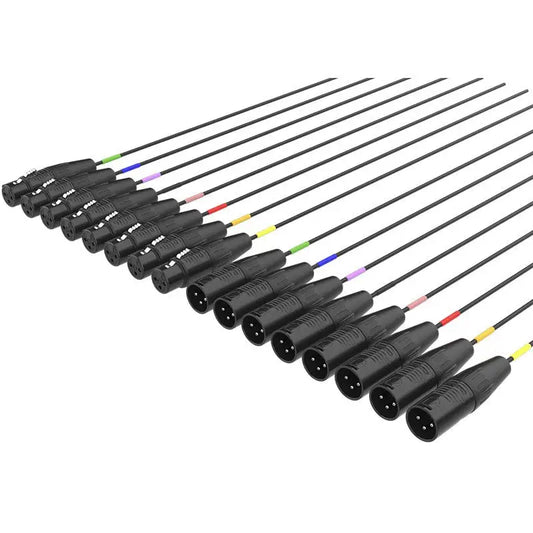 FactorFLEX Cable multicore 5 m 8 XLR 3 PIN hembra -macho conectores REAN color negro
