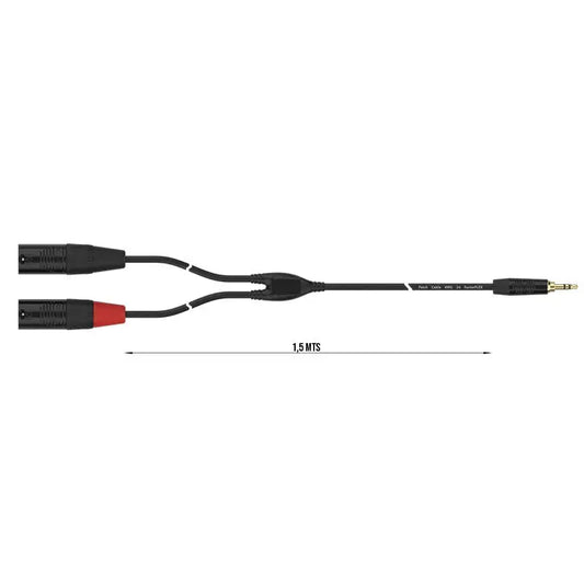 FactorFLEX Cable señal 1,5 m 2 XLR macho 3 PIN a 1mini jack estereo conectores REAN