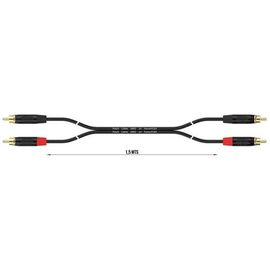 FactorFLEX Cable señal 1,5 m 2 RCA a 2 RCA conectores REAN