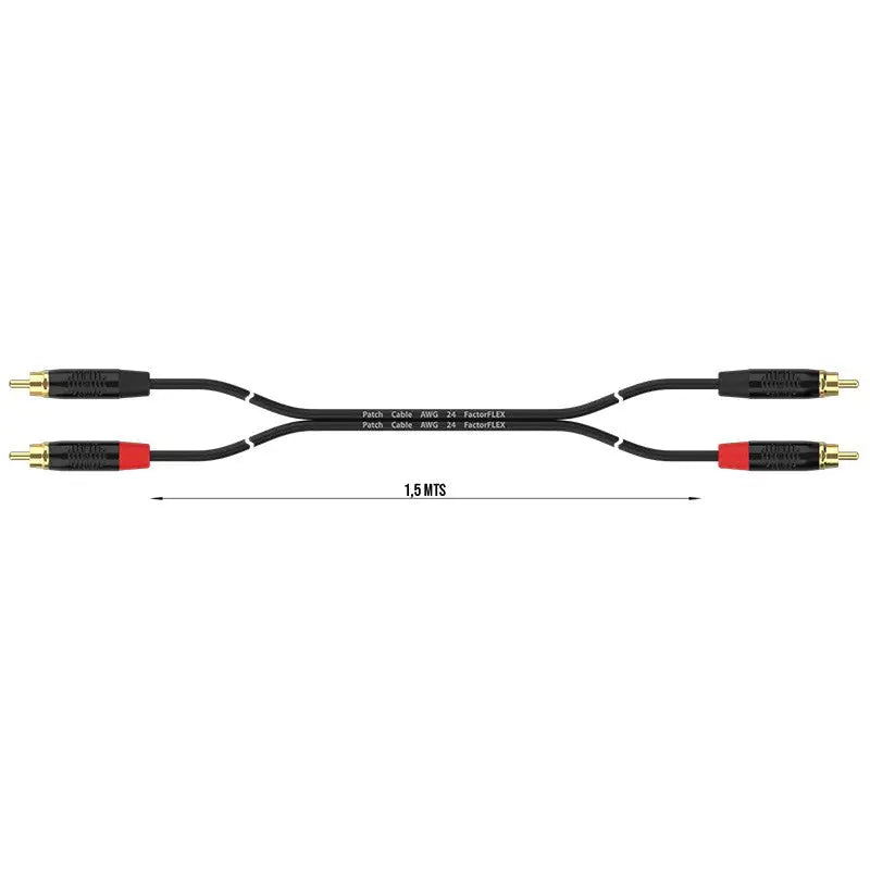 FactorFLEX Cable señal 1,5 m 2 RCA a 2 RCA conectores REAN