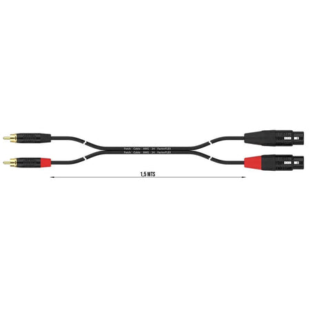 FactorFLEX Cable señal 1,5 m 2 RCA a 2 XLR hembra ctores REAN