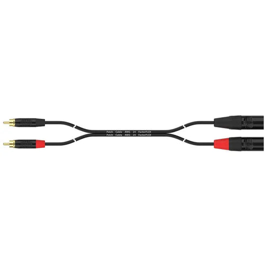 FactorFLEX Cable señal 3 m 2 RCA a 2 XLR macho 3 PREAN