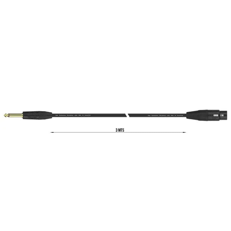 FactorFLEX Cable señal 3 m XLR hembra 3 PIN a 1 Jack