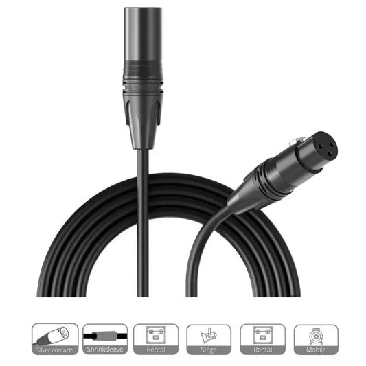 PROCAB Cable micro Neutrik XRL 3P macho a Neutrik XLR 3P hembra 3 m