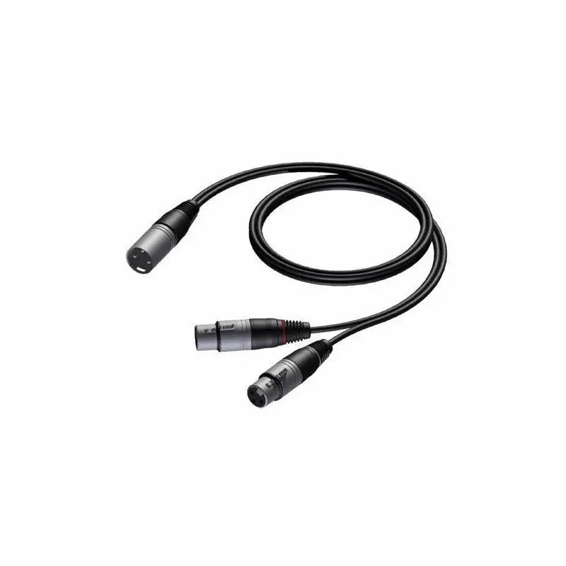 PROCAB CABLE XLR 3P MACHO- 2 XLR 3P HEMBRA DE 1,5m