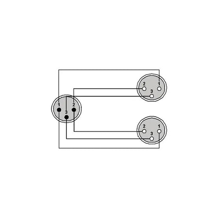 PROCAB CABLE XLR 3P MACHO- 2 XLR 3P HEMBRA DE 1,5m