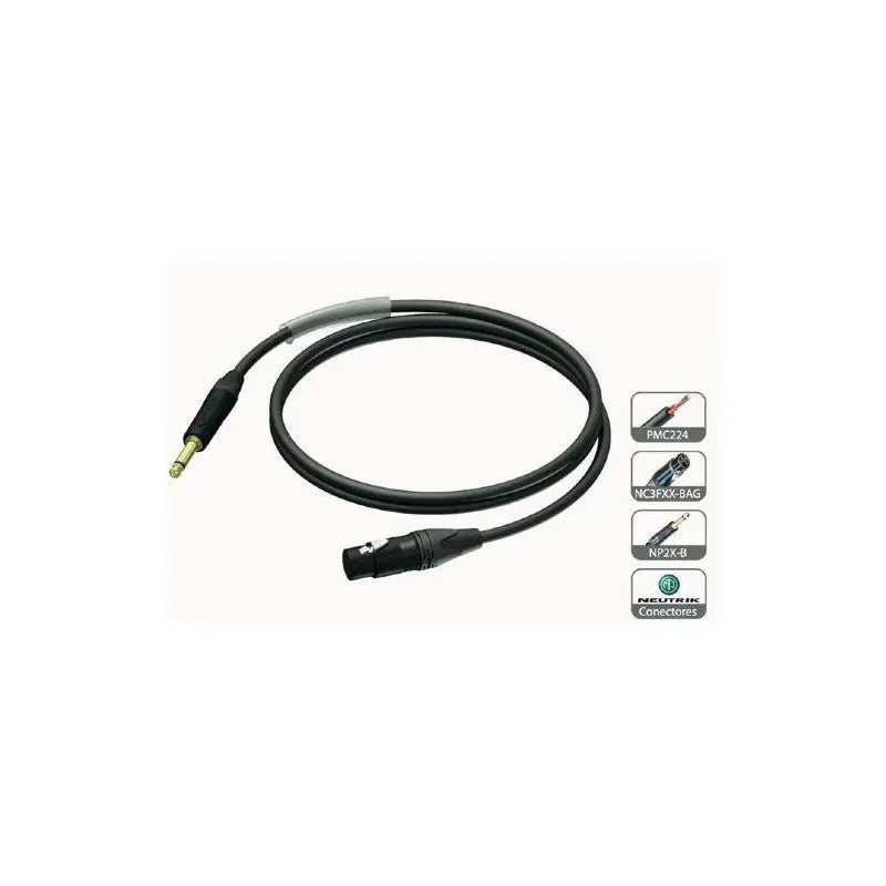 PROCAB Cable XLR HEMBRA NEUTRIK A JACK NEUTRIK 3m