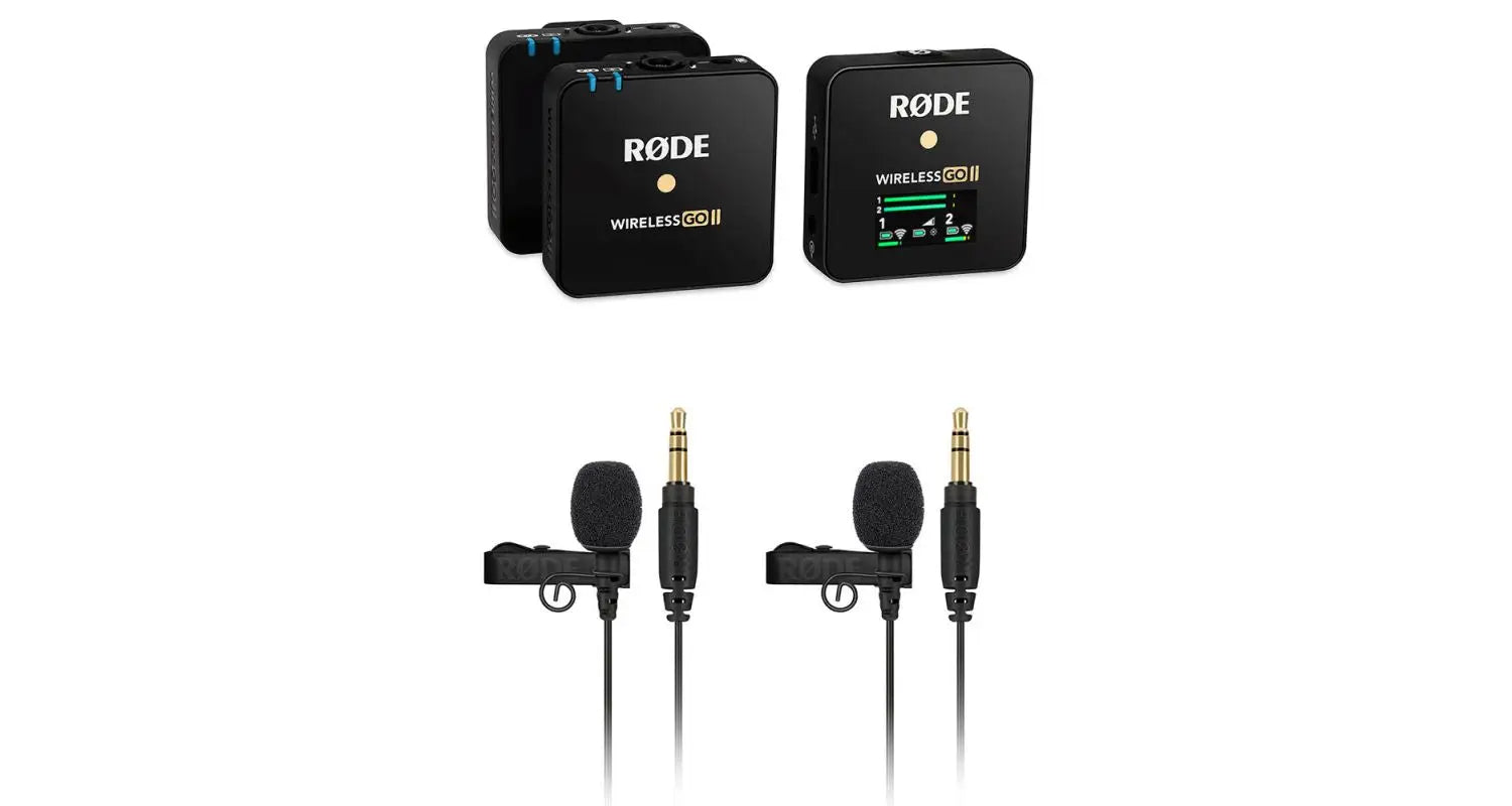 RODE Wireless GO II Sistema de Micrófono Digital Inalámbrico + 2 Rode Lavalier Go