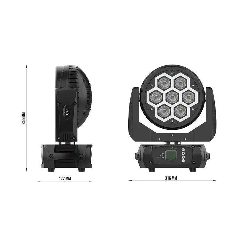 TRITON-BLUE Orion W84 Neon Cabeza movil PIXEL PAR ED 12W RGBW + Efecto neon